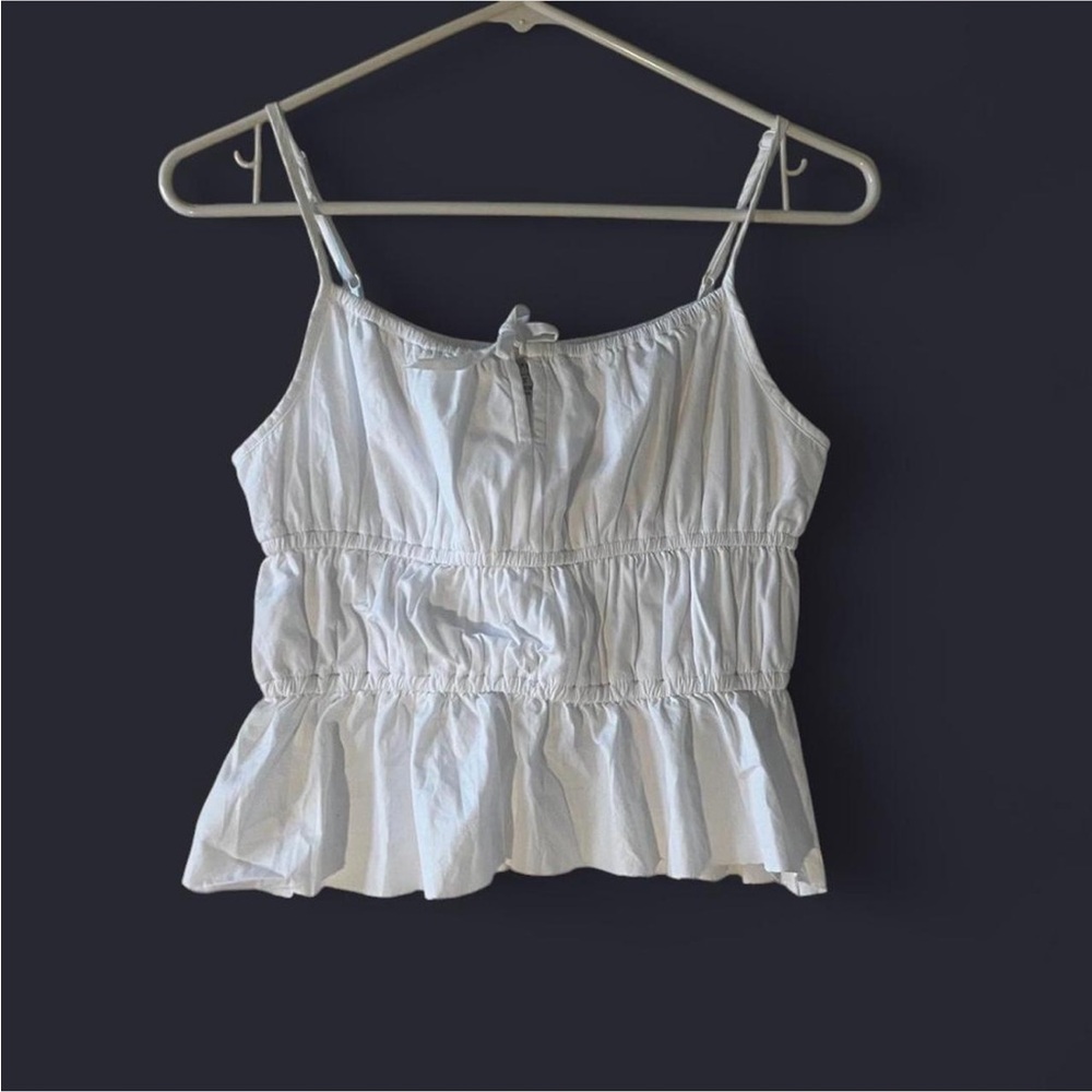 White Ruffled Women's Top